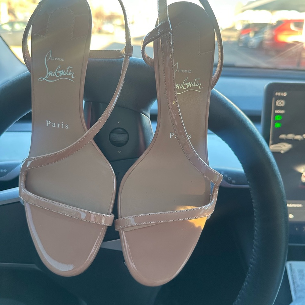 Christian Louboutin Nude Strappy Heels